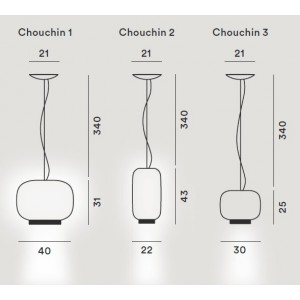 Suspensão de 3 CHOUCHIN - Foscarini