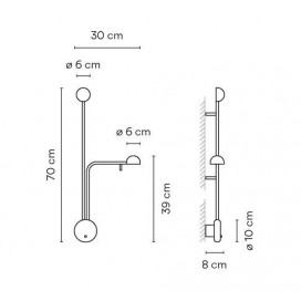 Pin 1686 lámpara de pared (dcha) - Vibia