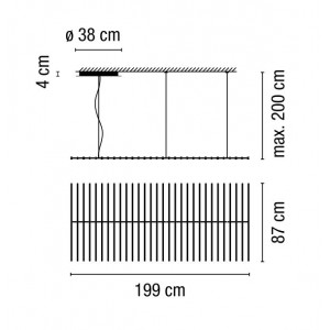 Rhythm Horizontal 2122 lampara colgante - Vibia