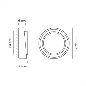 Centric 5700 aplique de pared/techo - Vibia