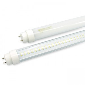 Lot de 2 tubes LED avant T8 Longueur 72 cm 720 mm Puissance 12 W lumens 1320 lm Couleur de la lumière 3000 K Unité de couleur CRI  80 Diamètre 26 mm Culot G13 opak/verre blanc