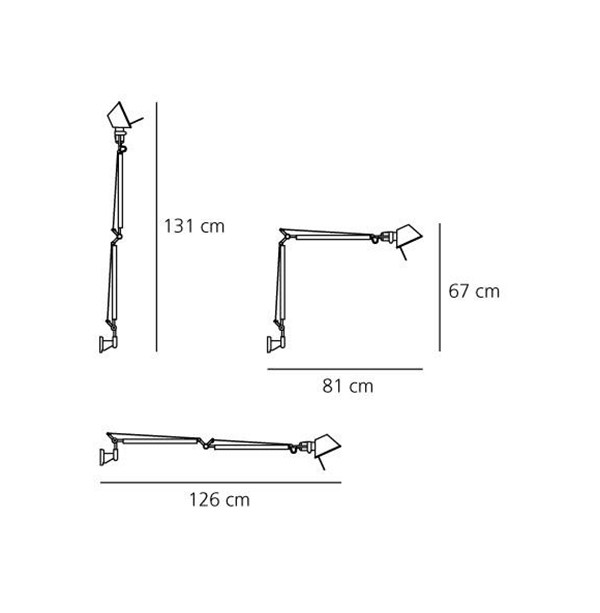 Medidas Tolomeo Braccio LED de Artemide