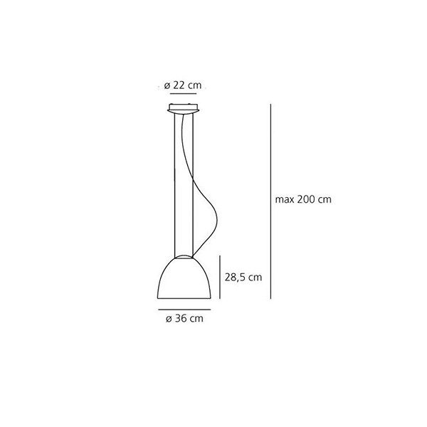 Medidas lámpara Nur Mini suspensión de Artemide