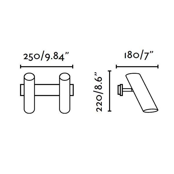 Medidas Link 2B aplique de Faro Barcelona