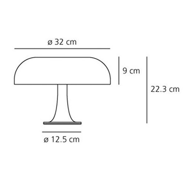 Medidas Nessino sobremesa Artemide