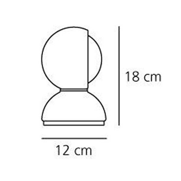 Medidas Eclisse sobremesa de Artemide.