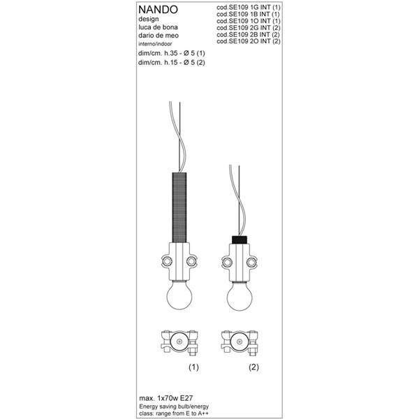 Medidas lámpara Nando suspensión de Karman