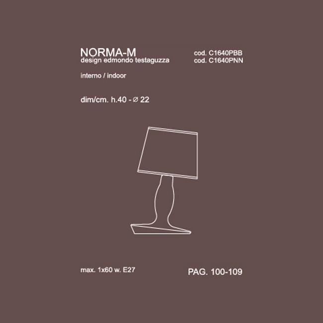 Karman Noma M40 table lamp measurements