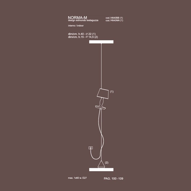 Mesures de la lampe Norma M Karman pied