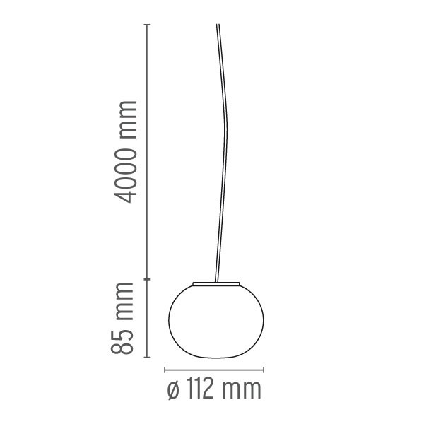 Medidas Lámpara mini Glo-Ball suspensión