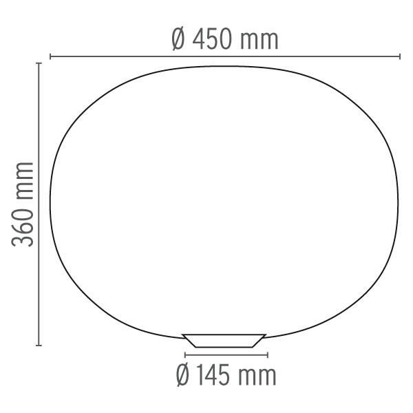 Medidas Glo-Ball Basic sobremesa de Flos