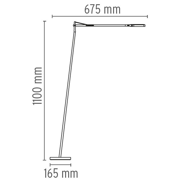 Medidas lámpara Kelvin LED F pie de Flos
