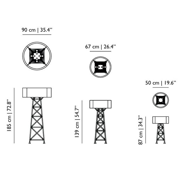 Medidas lámpara Construction Lamp pie de Moooi