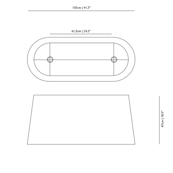 Medidas lámpara Oval Light suspensión de Moooi