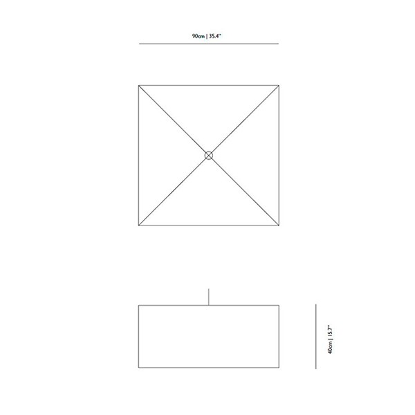 Medidas lámpara Square Boon suspensión de Moooi