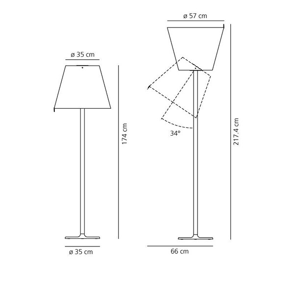 Medidas Melampo Mega pie de Artemide