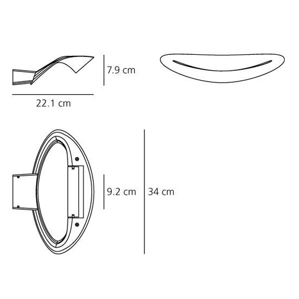 Medidas Mesmeri Halo aplique de Artemide