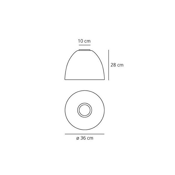 Medidas Nir Mini Gloss plafón de Artemide