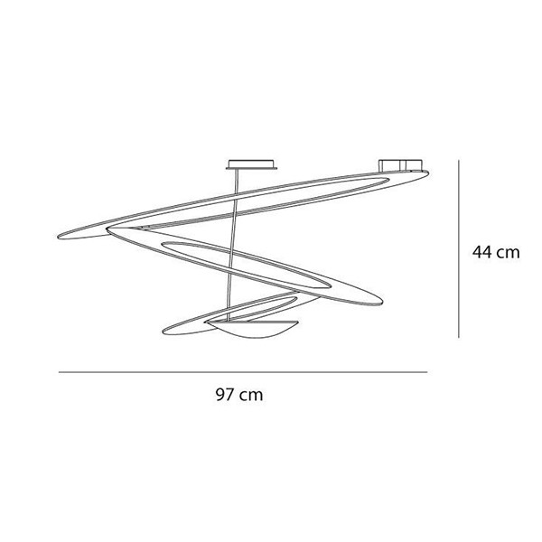 Medidas Lámpara Pirce plafón de Artemide